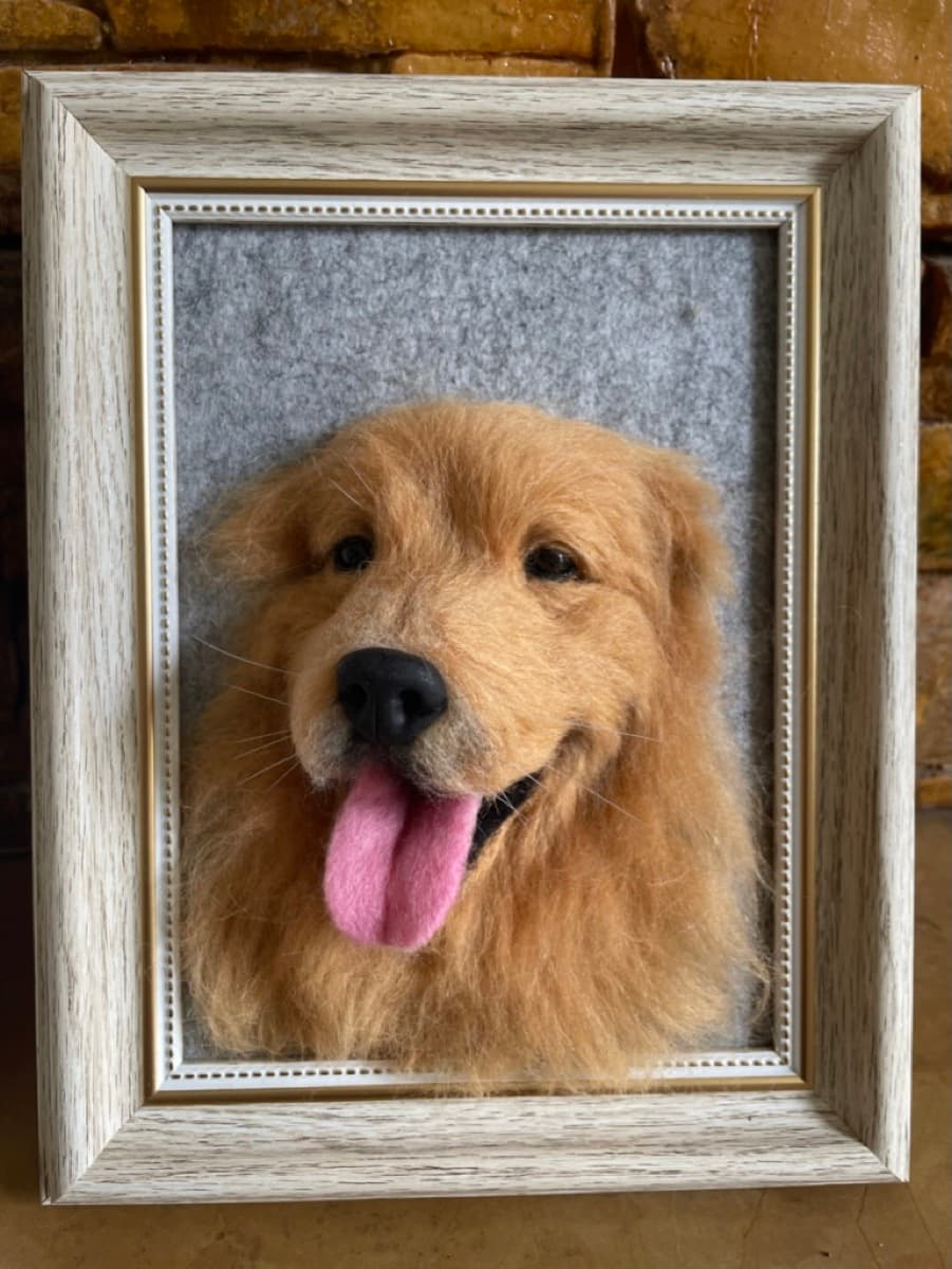 Golden retriever framed portrait