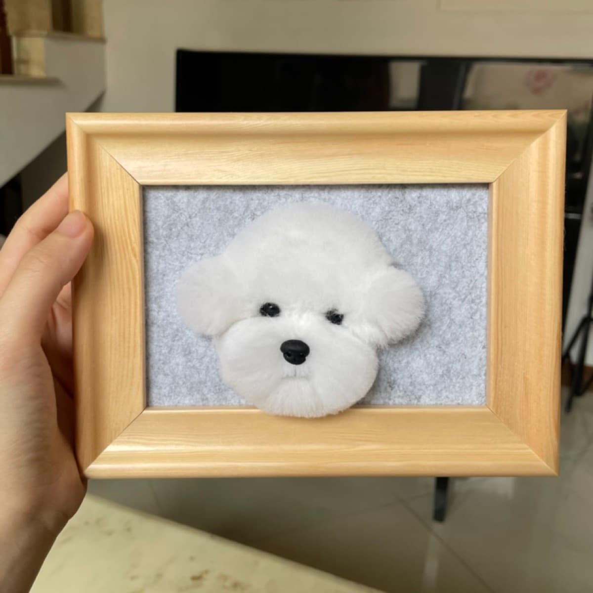 White Bichon Frise framed portrait